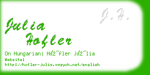 julia hofler business card